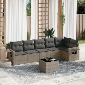 7-piece garden sofa set with gray PE rattan cushions by , Garden sets - Ref: Foro24-3252537, Price: 525,42 €, Discount: %