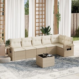 7-piece garden sofa set and beige synthetic rattan cushions by , Garden sets - Ref: Foro24-3252535, Price: 577,99 €, Discount: %