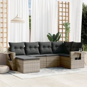 6-piece garden furniture set and gray synthetic rattan cushions by , Garden sets - Ref: Foro24-3252797, Price: 454,33 €, Disc...