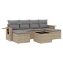 7-teiliges Gartensofa-Set und beige synthetische Rattankissen von , Gartensets - Ref: Foro24-3252866, Preis: 488,46 €, Rabatt: %