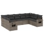 Set de muebles de jardín 9 pzas y cojines ratán sintético gris de , Conjuntos de jardín - Ref: Foro24-3252937, Precio: 646,77...