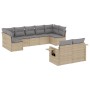 9-teiliges Gartensofa-Set mit beigen synthetischen Rattankissen von , Gartensets - Ref: Foro24-3252956, Preis: 676,27 €, Raba...