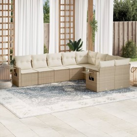 Set de sofás de jardín 9 pzas con cojines ratán sintético beige de , Conjuntos de jardín - Ref: Foro24-3252975, Precio: 786,9...