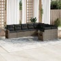 9-piece garden furniture set and gray synthetic rattan cushions by , Garden sets - Ref: Foro24-3252977, Price: 608,75 €, Disc...