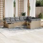 Gartensofa-Set mit beigen Kissen, 10-teilig, synthetisches Rattan von , Gartensets - Ref: Foro24-3252996, Preis: 770,72 €, Ra...