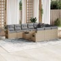 11-teiliges Gartensofa-Set mit beigen synthetischen Rattankissen von , Gartensets - Ref: Foro24-3253036, Preis: 765,45 €, Rab...