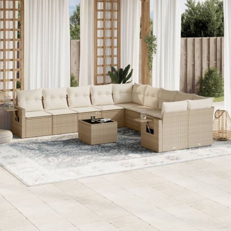 11-teiliges Gartensofa-Set mit beigen synthetischen Rattankissen von , Gartensets - Ref: Foro24-3253055, Preis: 759,99 €, Rab...