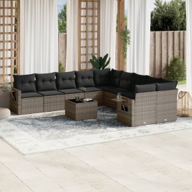 11-piece garden sofa set and gray synthetic rattan cushions by , Garden sets - Ref: Foro24-3253057, Price: 719,31 €, Discount: %