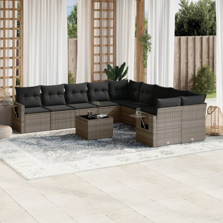 11-piece garden sofa set and gray synthetic rattan cushions by , Garden sets - Ref: Foro24-3253057, Price: 726,28 €, Discount: %