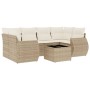 7-teiliges Gartensofa-Set und beige synthetische Rattankissen von , Gartensets - Ref: Foro24-3221117, Preis: 612,84 €, Rabatt: %