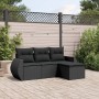 4-piece garden sofa set with black synthetic rattan cushions by , Garden sets - Ref: Foro24-3221264, Price: 266,81 €, Discoun...