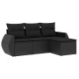 4-piece garden sofa set with black synthetic rattan cushions by , Garden sets - Ref: Foro24-3221264, Price: 266,81 €, Discoun...