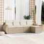 Garden sofa set with cushions 5 pieces beige synthetic rattan by , Garden sets - Ref: Foro24-3221287, Price: 428,10 €, Discou...