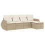 Garden sofa set with cushions 5 pieces beige synthetic rattan by , Garden sets - Ref: Foro24-3221287, Price: 428,10 €, Discou...