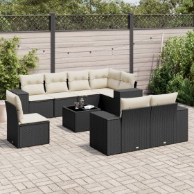 8-teiliges Gartensofa-Set und schwarze synthetische Rattankissen von , Gartensets - Ref: Foro24-3222845, Preis: 667,53 €, Rab...