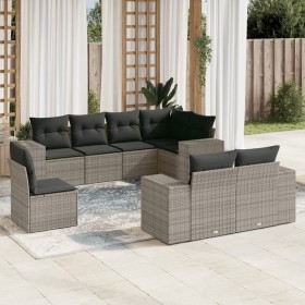 8-teiliges Gartensofa-Set und graue synthetische Rattankissen von , Gartensets - Ref: Foro24-3222839, Preis: 629,68 €, Rabatt: %