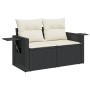 5-teiliges Gartenmöbel-Set und schwarze synthetische Rattankissen von , Modulare Sofas für den Außenbereich - Ref: Foro24-322...