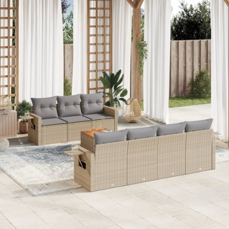 Gartensofa-Set mit beigen Kissen 8 Stück PE-Rattan von , Modulare Sofas für den Außenbereich - Ref: Foro24-3224470, Preis: 55...