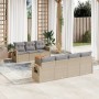 Gartensofa-Set mit beigen Kissen 8 Stück PE-Rattan von , Modulare Sofas für den Außenbereich - Ref: Foro24-3224470, Preis: 55...