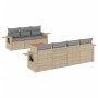 Gartensofa-Set mit beigen Kissen 8 Stück PE-Rattan von , Modulare Sofas für den Außenbereich - Ref: Foro24-3224470, Preis: 55...