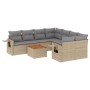 9-teiliges Gartensofa-Set mit beigen synthetischen Rattankissen von , Modulare Sofas für den Außenbereich - Ref: Foro24-32244...