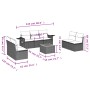 8-teiliges Gartensofa-Set und schwarze synthetische Rattankissen von , Modulare Sofas für den Außenbereich - Ref: Foro24-3224...