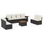 8-teiliges Gartensofa-Set und schwarze synthetische Rattankissen von , Modulare Sofas für den Außenbereich - Ref: Foro24-3224...