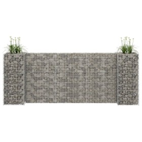 H-shaped gabion planter steel wire 260x40x100 cm by vidaXL, Pots and planters - Ref: Foro24-145661, Price: 92,42 €, Discount: %