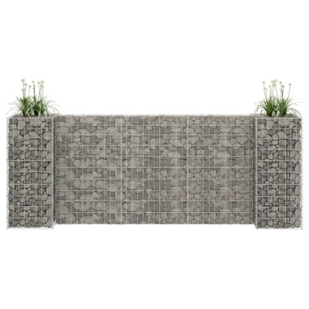 H-shaped gabion planter steel wire 260x40x100 cm by vidaXL, Pots and planters - Ref: Foro24-145661, Price: 88,71 €, Discount: %