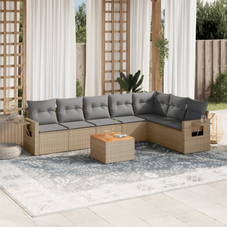 Garden sofa set with beige cushions 8 pcs PE rattan by , Modular outdoor sofas - Ref: Foro24-3224596, Price: 541,17 €, Discou...