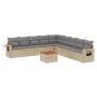 Gartensofa-Set mit beigen Kissen, 10-teilig, synthetisches Rattan von , Modulare Sofas für den Außenbereich - Ref: Foro24-322...