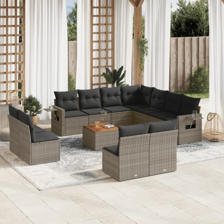 12-piece garden sofa set with gray synthetic rattan cushions by , Modular outdoor sofas - Ref: Foro24-3224625, Price: 746,99 ...