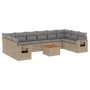 11-teiliges Gartensofa-Set mit beigen synthetischen Rattankissen von , Modulare Sofas für den Außenbereich - Ref: Foro24-3224...