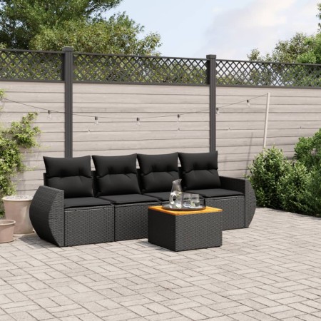 5-teiliges Gartenmöbel-Set und schwarze synthetische Rattankissen von , Gartensets - Ref: Foro24-3224879, Preis: 315,00 €, Ra...