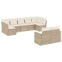 Set de sofás de jardín 9 pzas con cojines ratán sintético beige de , Conjuntos de jardín - Ref: Foro24-3219408, Precio: 691,9...