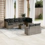 10-piece garden sofa set with gray synthetic rattan cushions by , Garden sets - Ref: Foro24-3219420, Price: 653,33 €, Discoun...