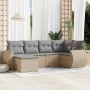 Gartensofa-Set mit Kissen, 6-teilig, beiges synthetisches Rattan von , Modulare Sofas für den Außenbereich - Ref: Foro24-3221...