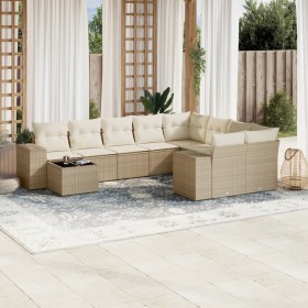 Gartensofa-Set mit beigen Kissen, 10-teilig, synthetisches Rattan von , Gartensets - Ref: Foro24-3223057, Preis: 784,99 €, Ra...