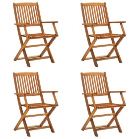 Folding garden chairs, set of 4, made of solid acacia wood. by vidaXL, Garden chairs - Ref: Foro24-46338, Price: 192,27 €, Di...