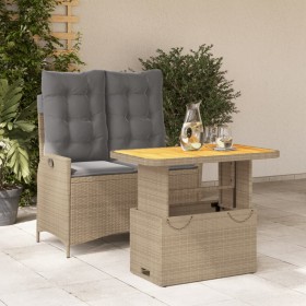 2-teilige Garten-Essgruppe mit beigen Kissen aus synthetischem Rattan von , Gartensets - Ref: Foro24-3277490, Preis: 302,99 €...