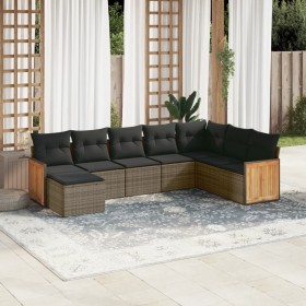 8-teiliges Gartensofa-Set und graue synthetische Rattankissen von , Gartensets - Ref: Foro24-3227929, Preis: 532,96 €, Rabatt: %