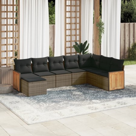 Set de sofás de jardín 8 pzas y cojines ratán sintético gris de , Conjuntos de jardín - Ref: Foro24-3227929, Precio: 532,96 €...