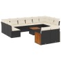 Gartensofa- und Kissenset 13-teilig aus schwarzem synthetischem Rattan von , Gartensets - Ref: Foro24-3228128, Preis: 805,03 ...