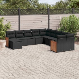 11-teiliges Gartensofa-Set und schwarze synthetische Rattankissen von , Gartensets - Ref: Foro24-3228246, Preis: 679,63 €, Ra...