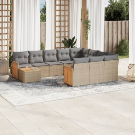 11-teiliges Gartensofa-Set mit beigen synthetischen Rattankissen von , Gartensets - Ref: Foro24-3228047, Preis: 763,86 €, Rab...