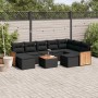 Gartensofa-Set 10-teilig mit schwarzen synthetischen Rattankissen von , Gartensets - Ref: Foro24-3228225, Preis: 565,43 €, Ra...