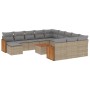 Gartensofa-Set mit Kissen, 13-teilig, beiges synthetisches Rattan von , Gartensets - Ref: Foro24-3228271, Preis: 928,26 €, Ra...