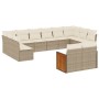 Gartensofa- und Kissenset, 12-teilig, beiges synthetisches Rattan von , Gartensets - Ref: Foro24-3228123, Preis: 890,99 €, Ra...