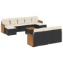 11-teiliges Gartensofa-Set und schwarze synthetische Rattankissen von , Gartensets - Ref: Foro24-3228100, Preis: 661,05 €, Ra...