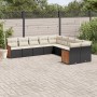 Gartensofa-Set 10-teilig mit schwarzen synthetischen Rattankissen von , Gartensets - Ref: Foro24-3228030, Preis: 666,65 €, Ra...